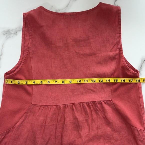 Terzo Millennio linen dress sleeveless size M salmon made in Italy - Picture 9 of 12